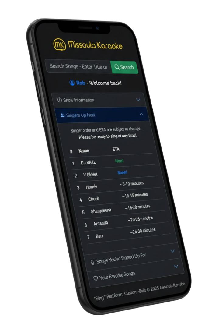 Missoula Karaoke Sing Platform - Home